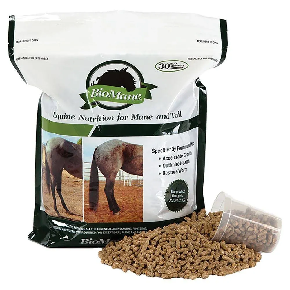 BioMane Hair Nutrition Supplement for Horses - 30 Day Supply (Resealable)