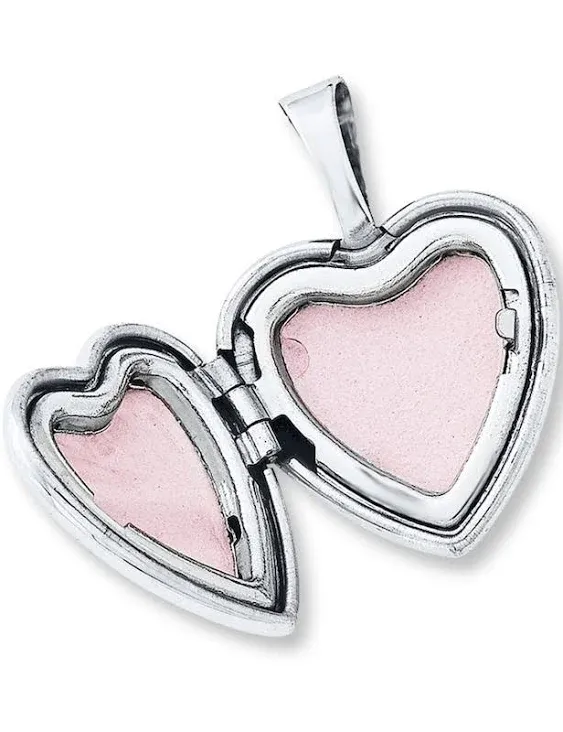 Heart Locket Necklace Sterling Silver