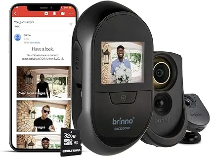 Brinno Duo SHC1000W Safe Smart Home Security Concealed Peephole Camera