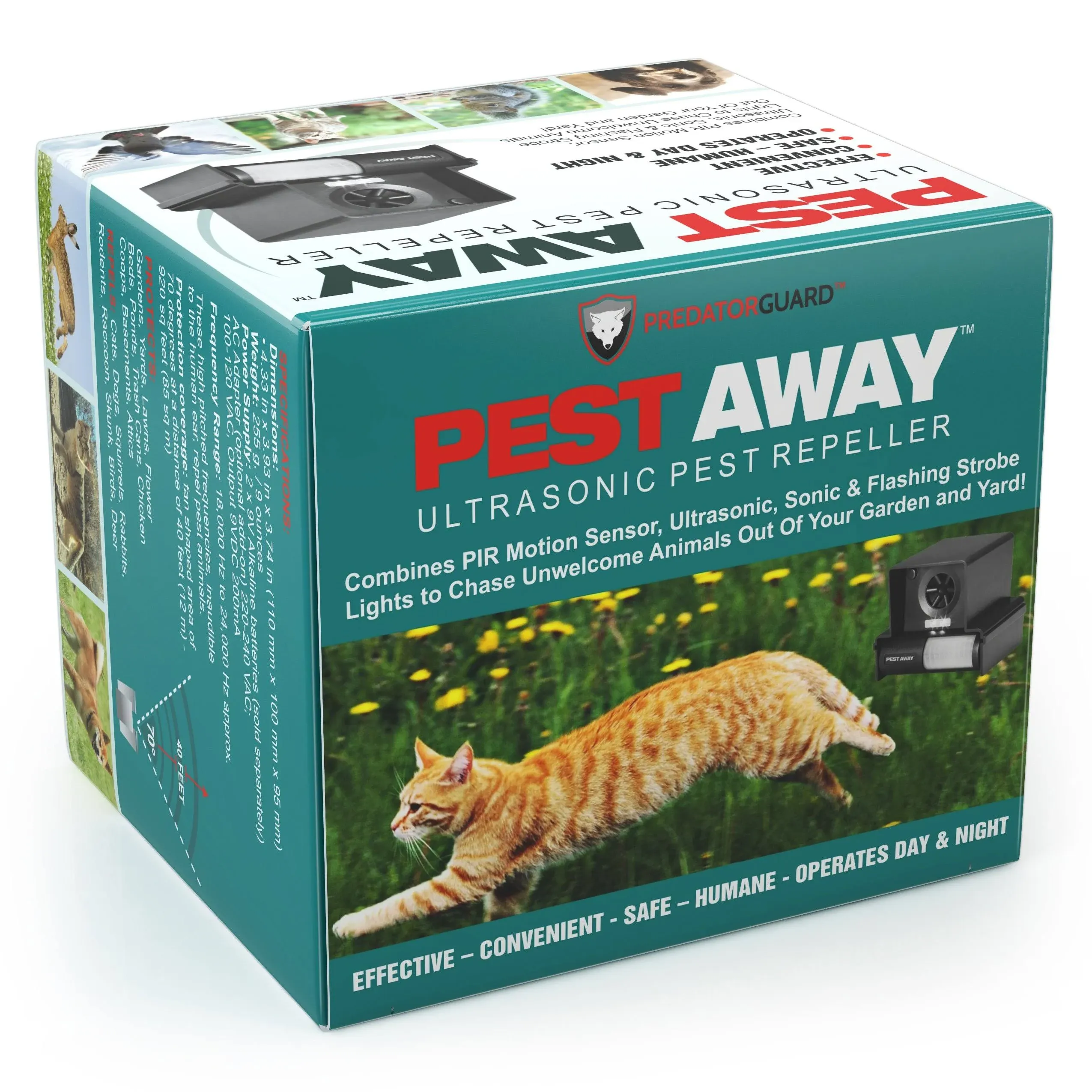 PestAway Ultrasonic Outdoor Animal & Cat Repeller with Motion Sensor Stops Pest