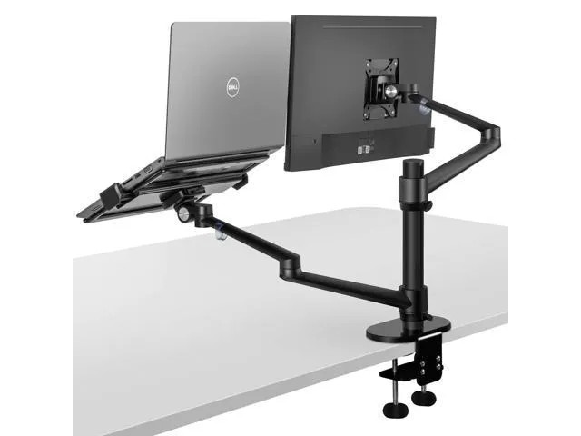 viozon Monitor and Laptop Mount, 2-in-1 Adjustable Dual Arm Desk Mounts Single