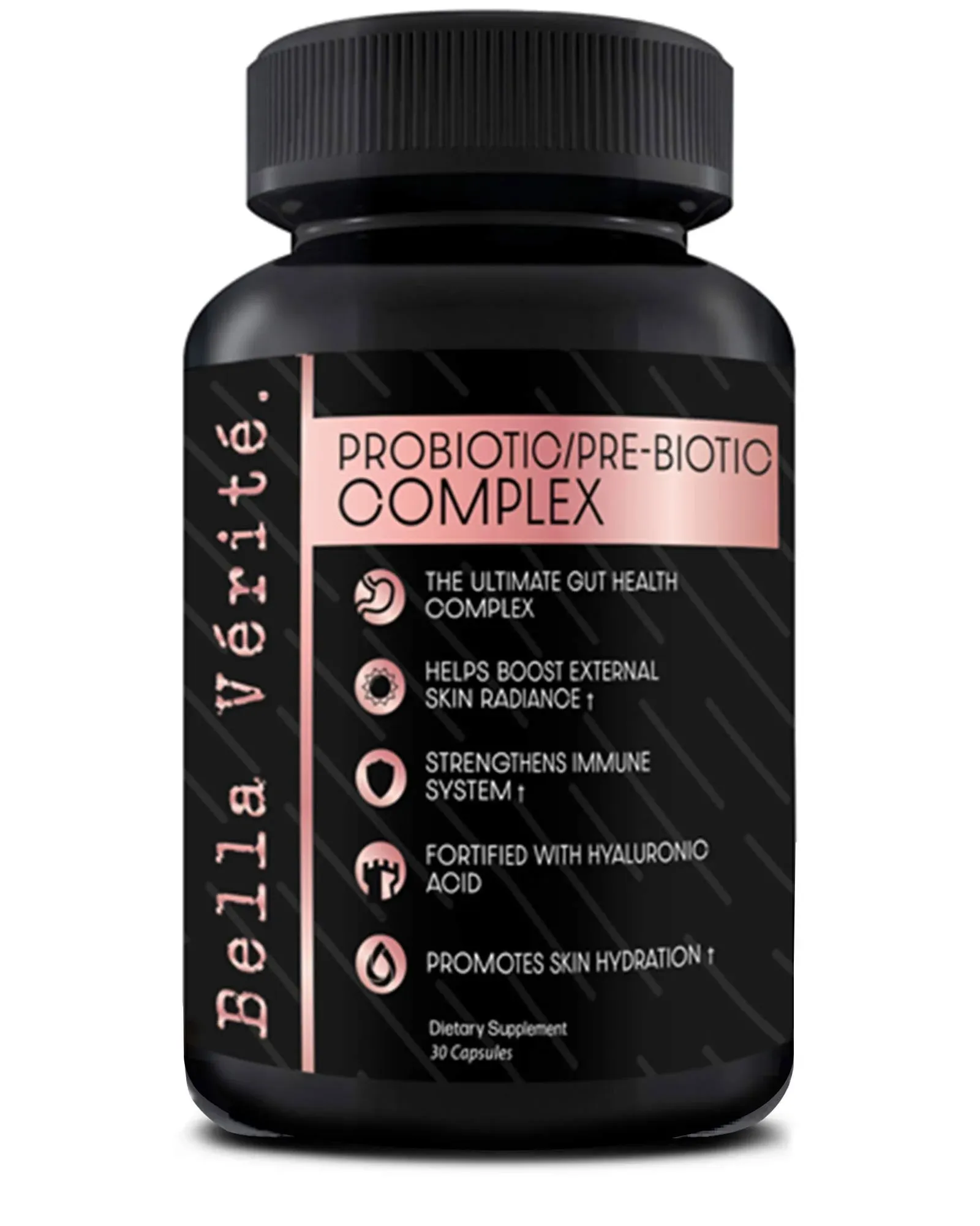 Bella Vérité. Probiotic & Prebiotic Complex - Support Women's Digestive & Gut Health - 3.45 Billion CFU Lactobacillus Probiotics for Clearer Skin - Daily Probiotic Supplement (30 Vegetarian Capsules)