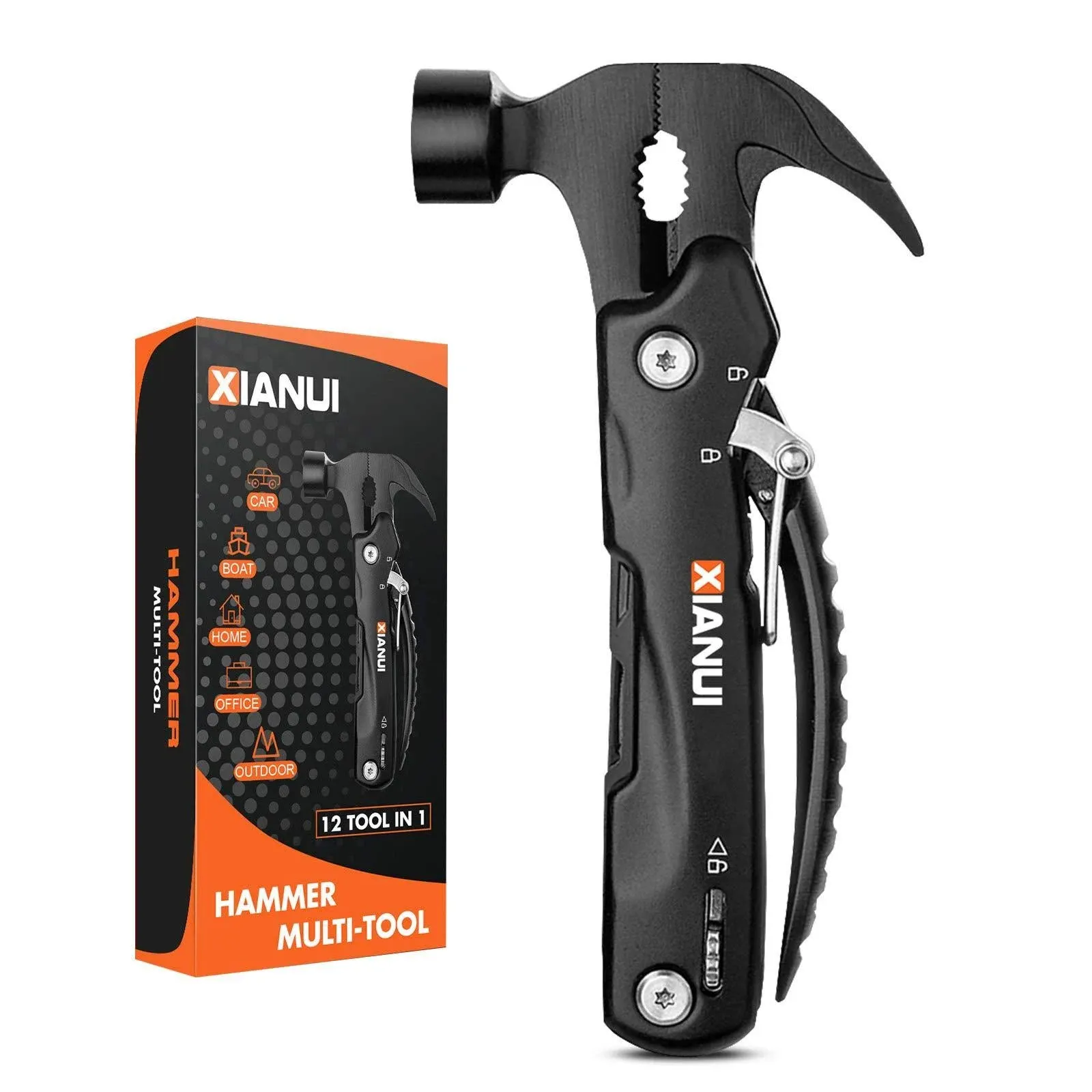 Xianui Gifts for Men Multitool Hammer 12in1 Camping Accessories Survival Gear ...