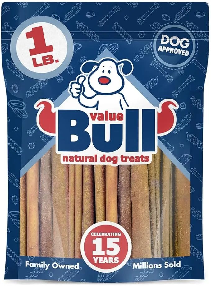 ValueBull USA Collagen Sticks, Premium Beef Dog Chews, 4-6" Varied, 1 Pound