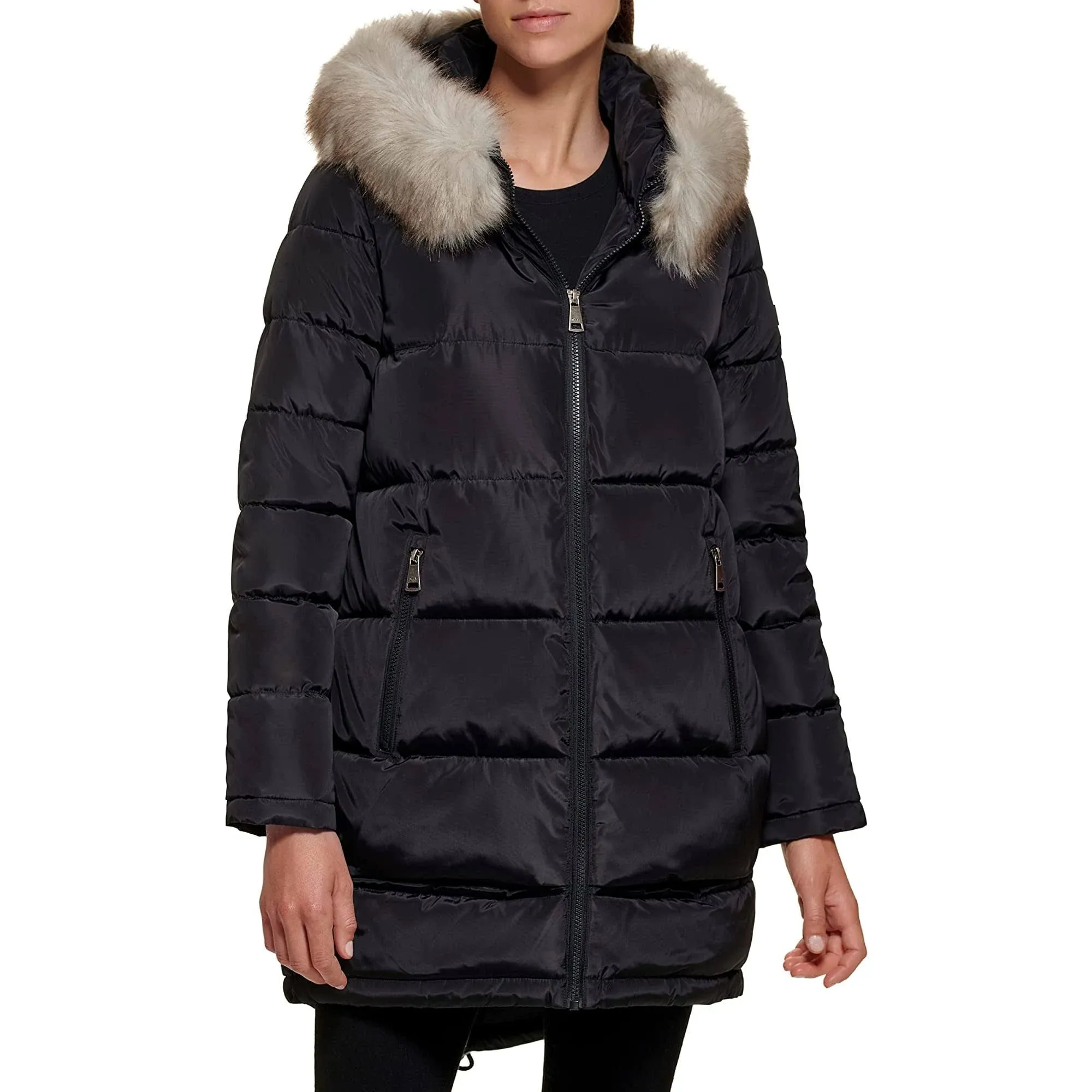 NWT DKNY Women&#x27;s Cold Weather Outerwear Puffer Jacket Black Small