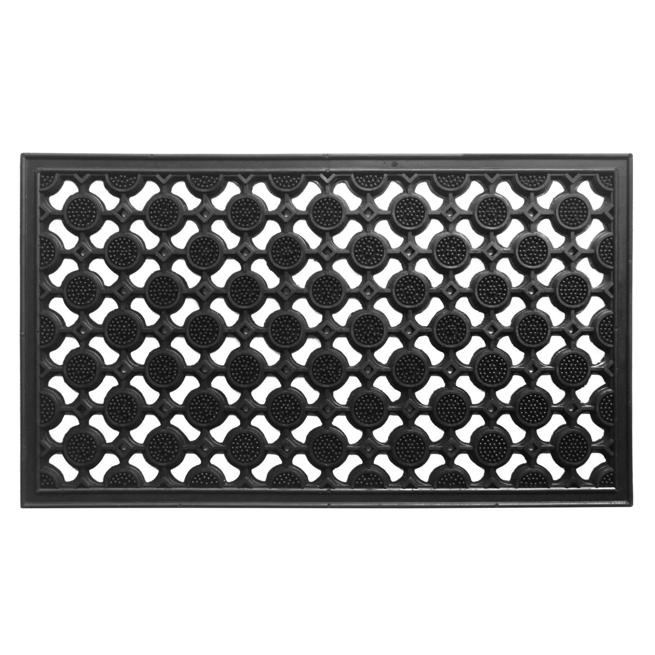 Rugsmith Natural Moulded Heavy Geometric Trellis Doormat, 16"x27.5"