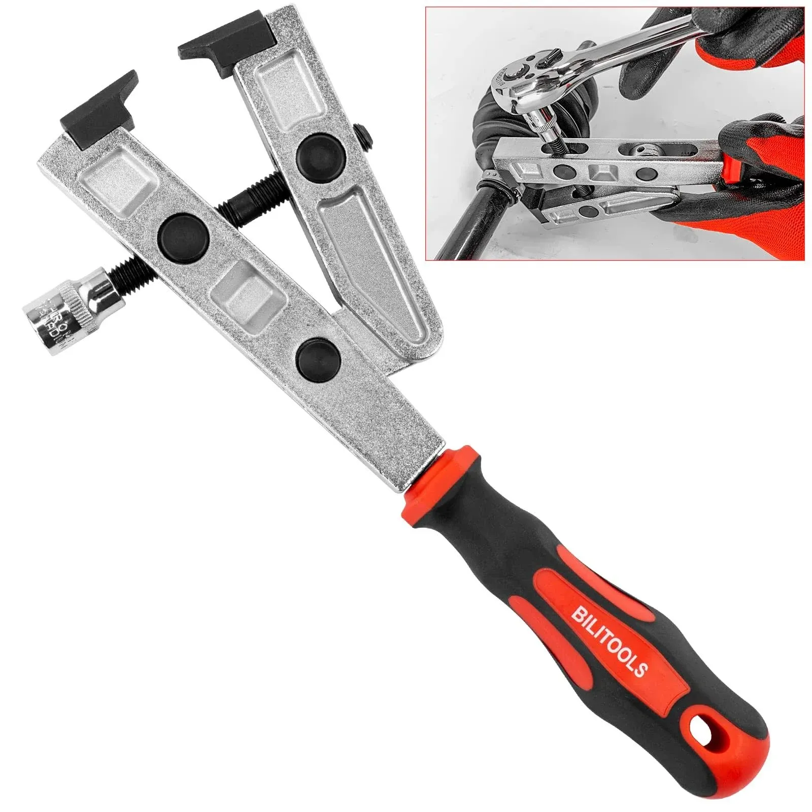 BILITOOLS CV Axle Boot Clamp Pliers Tool 3/8" Drive Heavy Duty Boot Clamp Tool for Ear Clamps