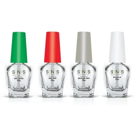 SNS Dip Powder Bases and Sealers Set, 5-Pack - Long-Lasting & Fast-Drying Nail Adhesives & More for Quality Manicures - Featuring Low-Odor Formulas to Be Used with Dipping Powders, 0.5 Fl Oz Each