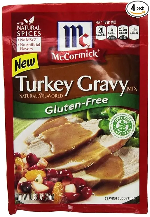 McCormick Gluten Free Turkey Gravy Mix (4 Pack) .88 oz Packets