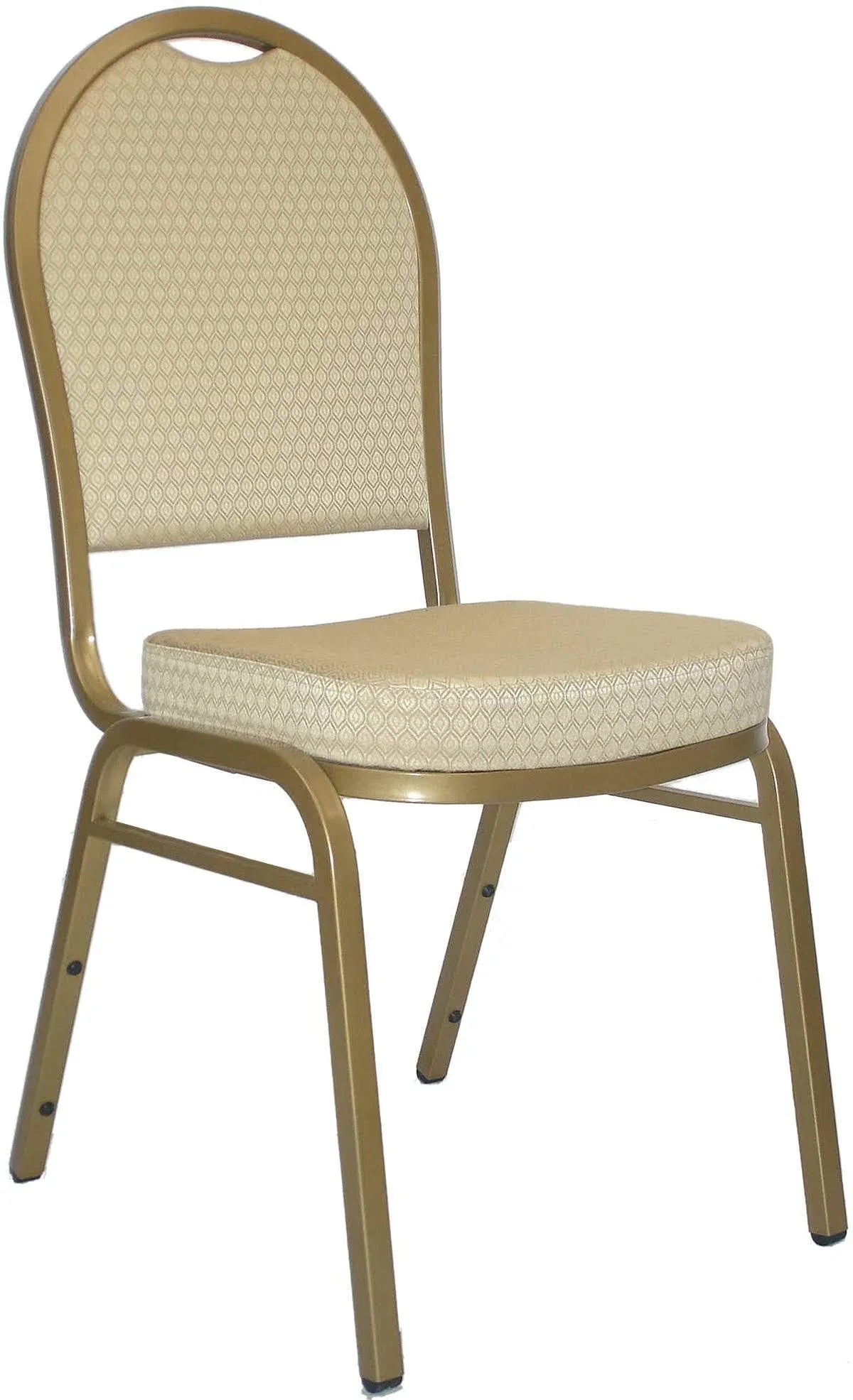 Hercules Series Dome Back Stacking Banquet Chair Beige Patterned Fabric/Gold Frame