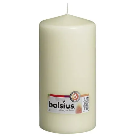 Bolsius Ivory Pillar Candle 4 X 8 Inch Long slow burning Aprox 120 Hours !