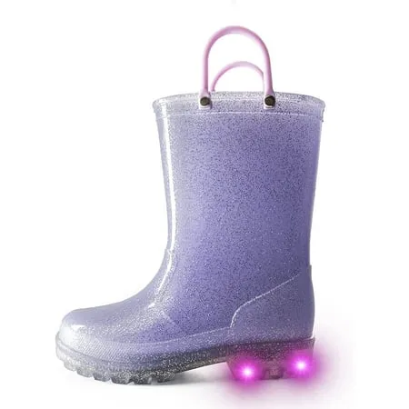 K KomForme Kids Girls & Boys Rain Boots with Easy-on Handles Waterproof Outdoors