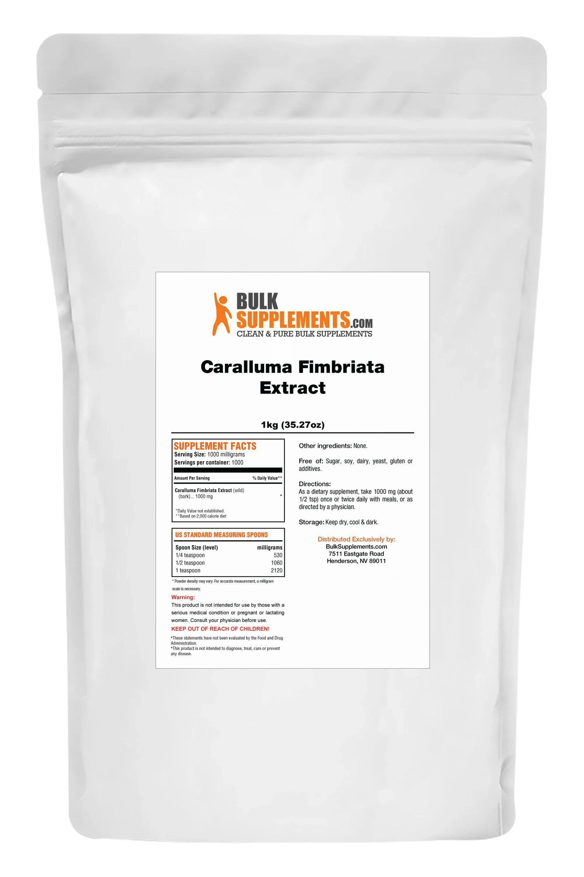 Bulksupplements.com Caralluma Fimbriata Extract Powder Herbal Supplement For Digestive Support