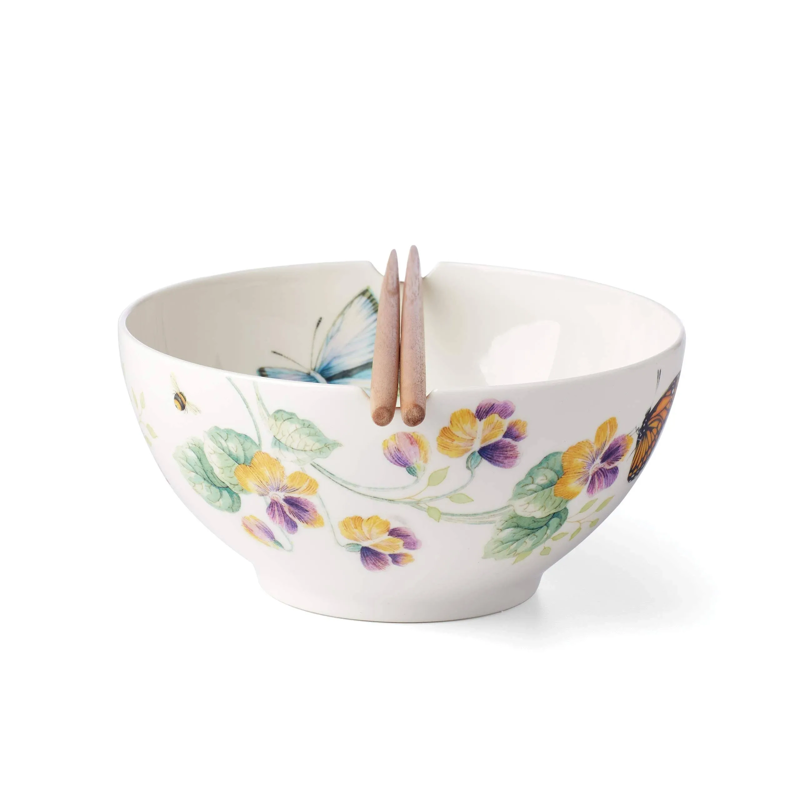 Lenox Butterfly Meadow Noodle Bowl With Chopsticks