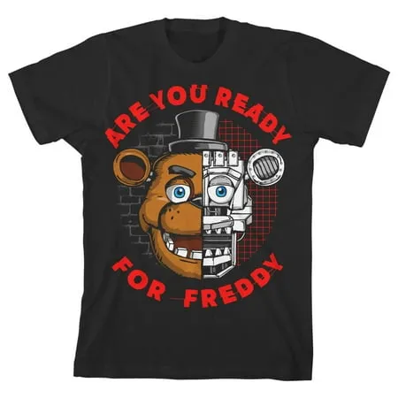 Five Nights at Freddy s Are You Ready for Freddy Boy s Black T-shirt-Large