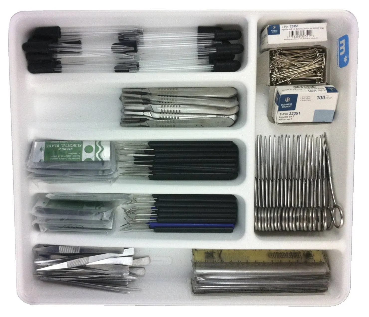 540 PCS DR Instruments DRCLS20 - Classroom Dissection Kit for 20/40 Students, Stainless Steel Instruments & Slotted Tray.