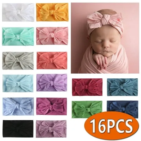 Baby Nylon Headbands Hairbands Elastics Hair Accessories for Baby Girls Newborn Toddlers Kids Gifts  16PCS