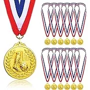 12 Pack Metal Gold Soccer Medals for Awards Olympic Style Participation Tropies