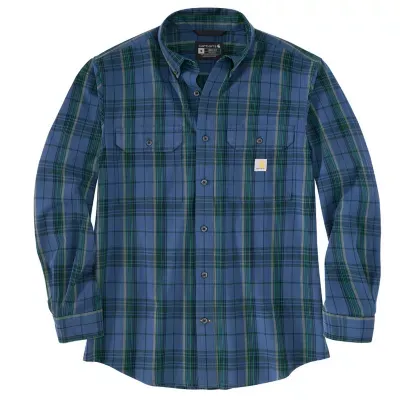 Carhartt Loose Fit Midweight Chambray Long-Sleeve Plaid Shirt