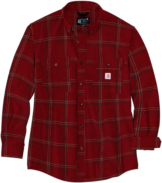 Carhartt Loose Fit Midweight Chambray Long-Sleeve Plaid Shirt