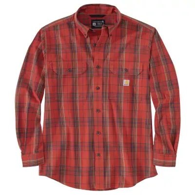 Carhartt Loose Fit Midweight Chambray Long-Sleeve Plaid Shirt