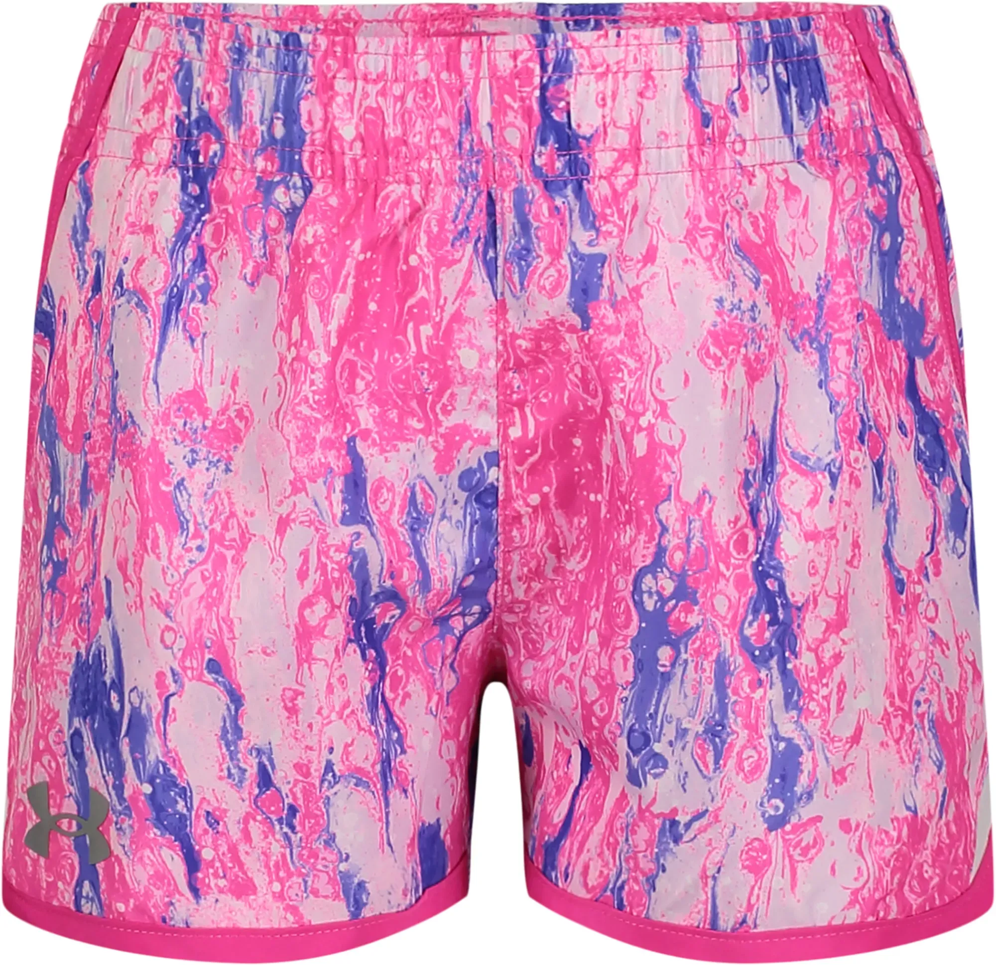 Under Armour Toddler Girls' Leopard Fly-By Shorts, 2T, Rebel Pink