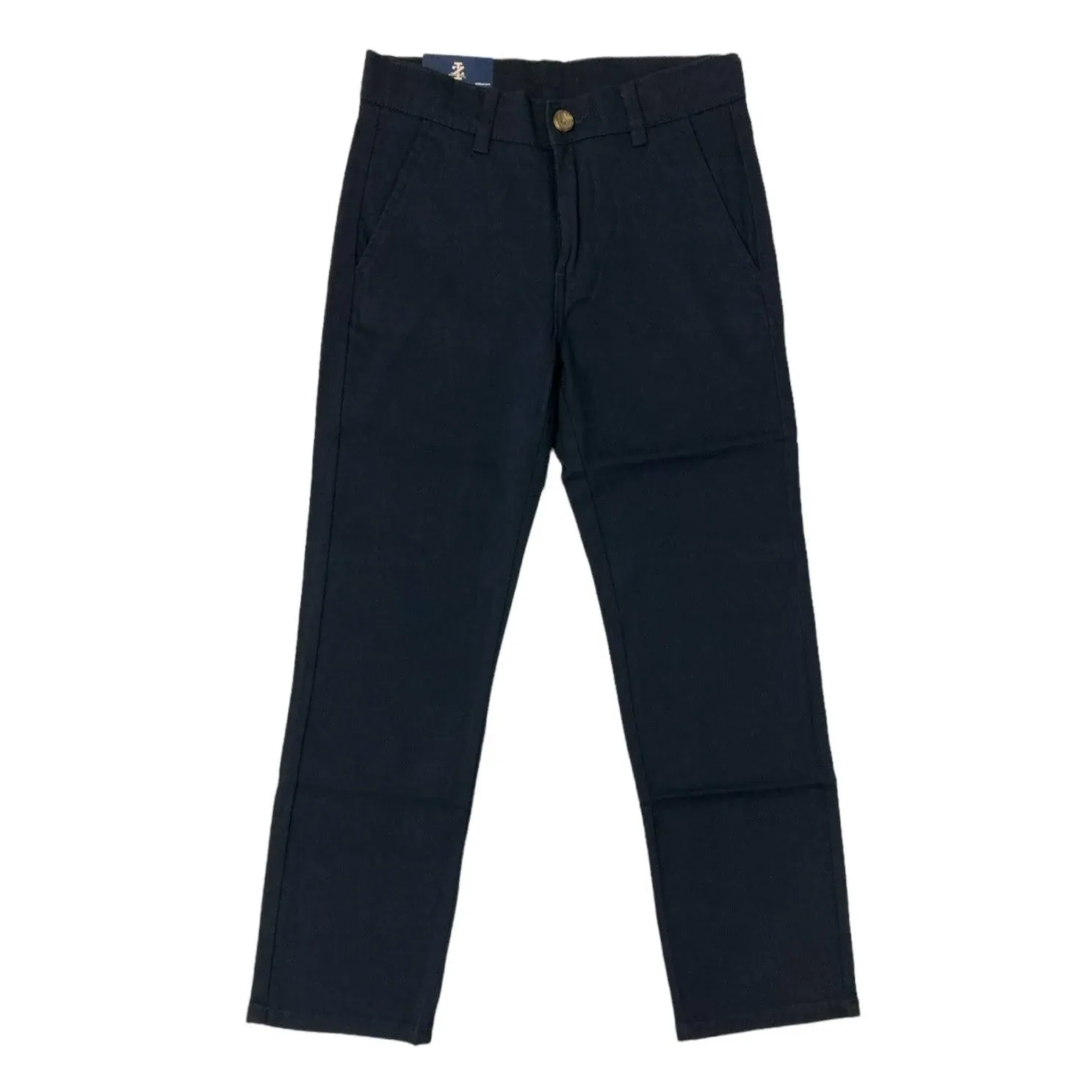 IZOD Boy&#039;s Navy Blue Flat-Front Twill School Uniform Stretch Pant Size 16