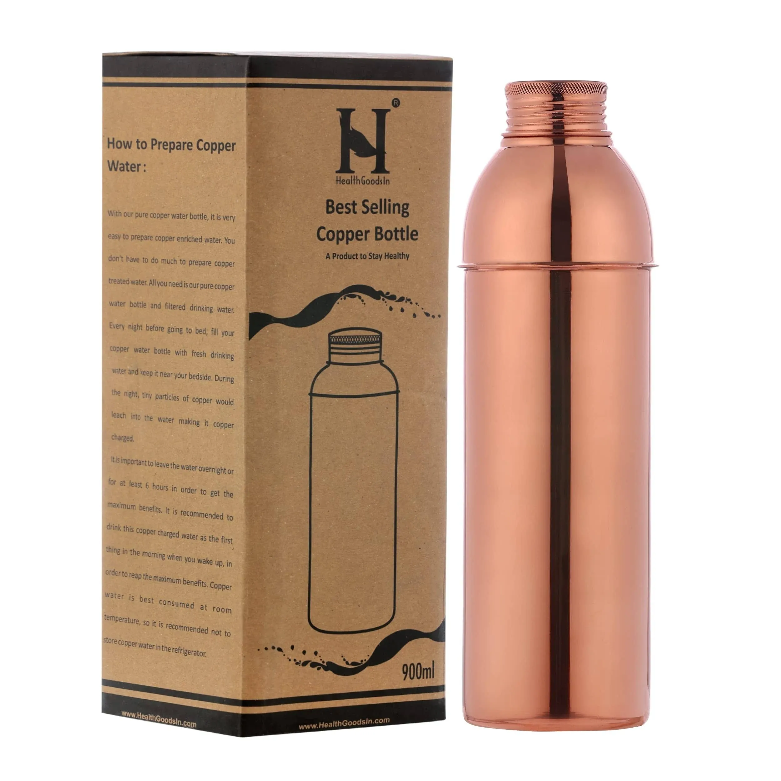 Healthgoodsin - Traveller's Copper Water Bottle for Ayurvedic Health Benefits ...