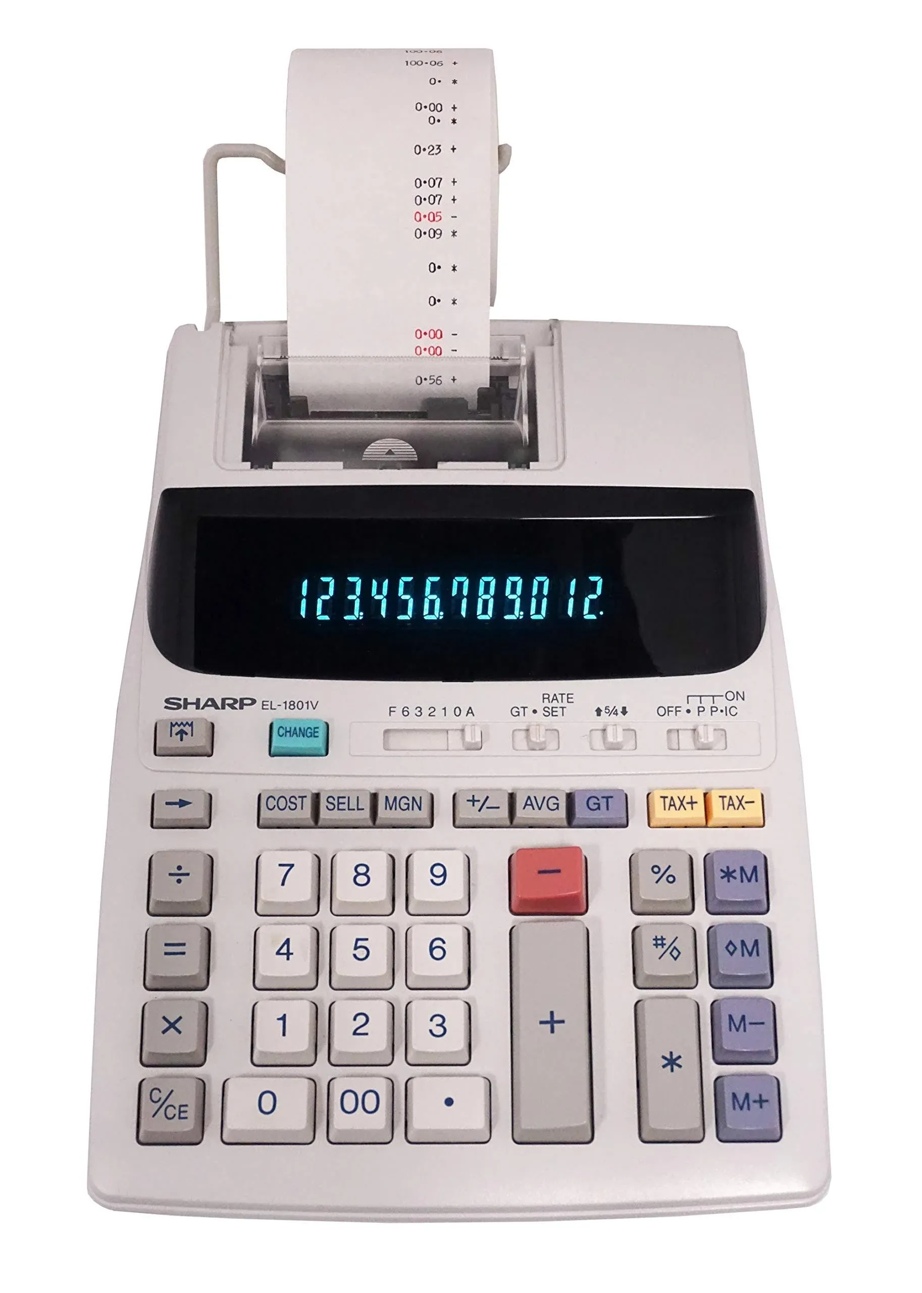 Sharp EL-1801V Two-Color Printing Calculator 2.1 Lines/Sec 4" Black/Red