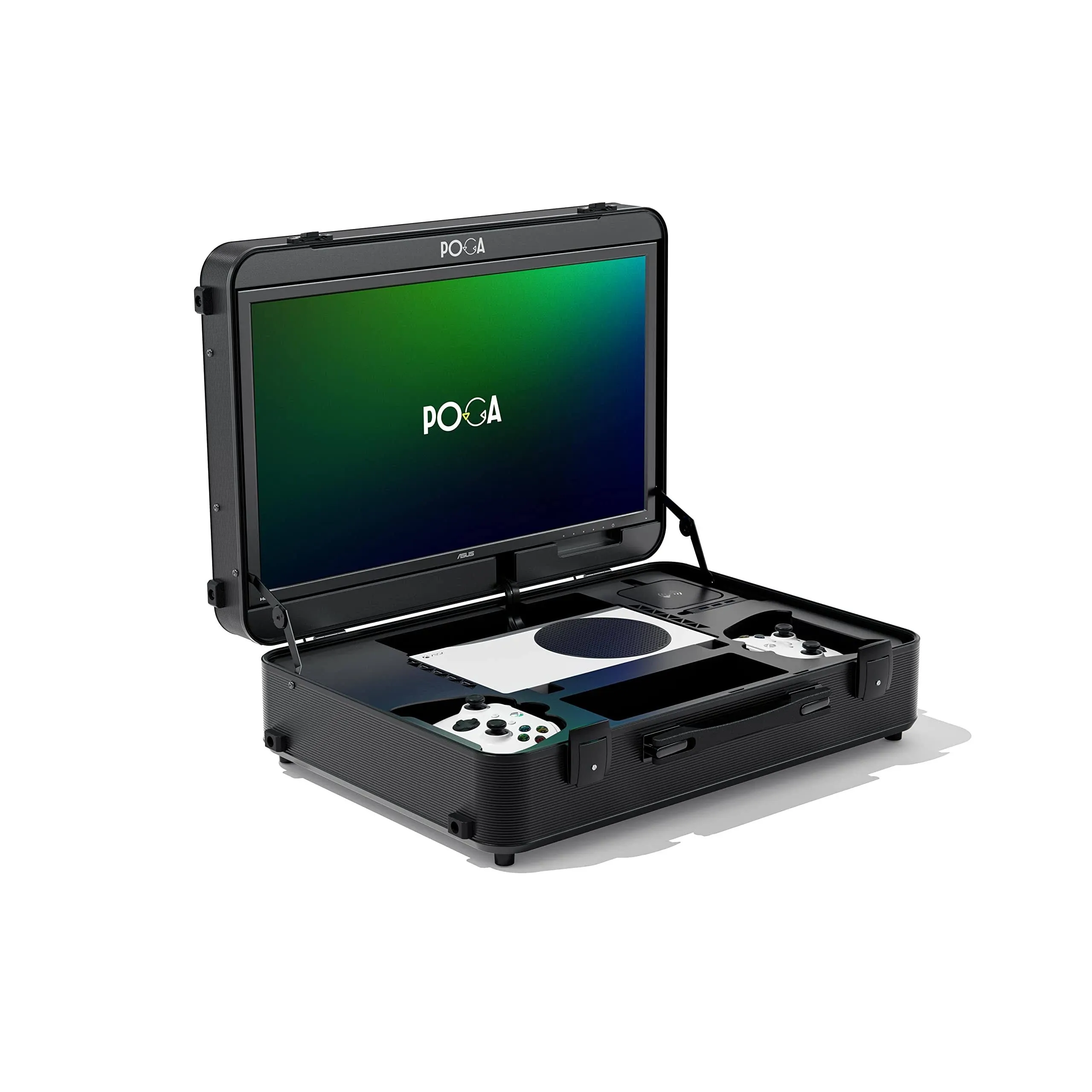 POGA PRO Premium Portable Console Travel Case incl. Trolley and 21.5'' ASUS Gaming Monitor for Xbox Series S