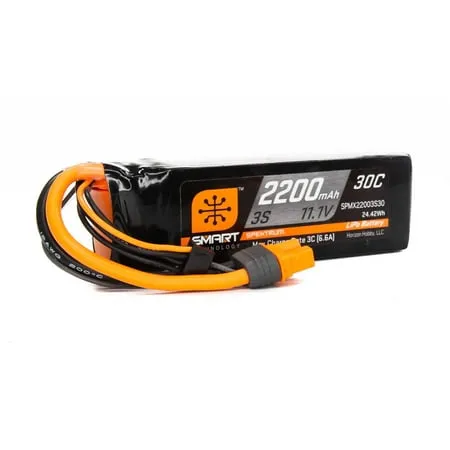 Spektrum 11.1V 2200mAh 3S 100C Smart LiPo Battery: IC3, SPMX22003S100