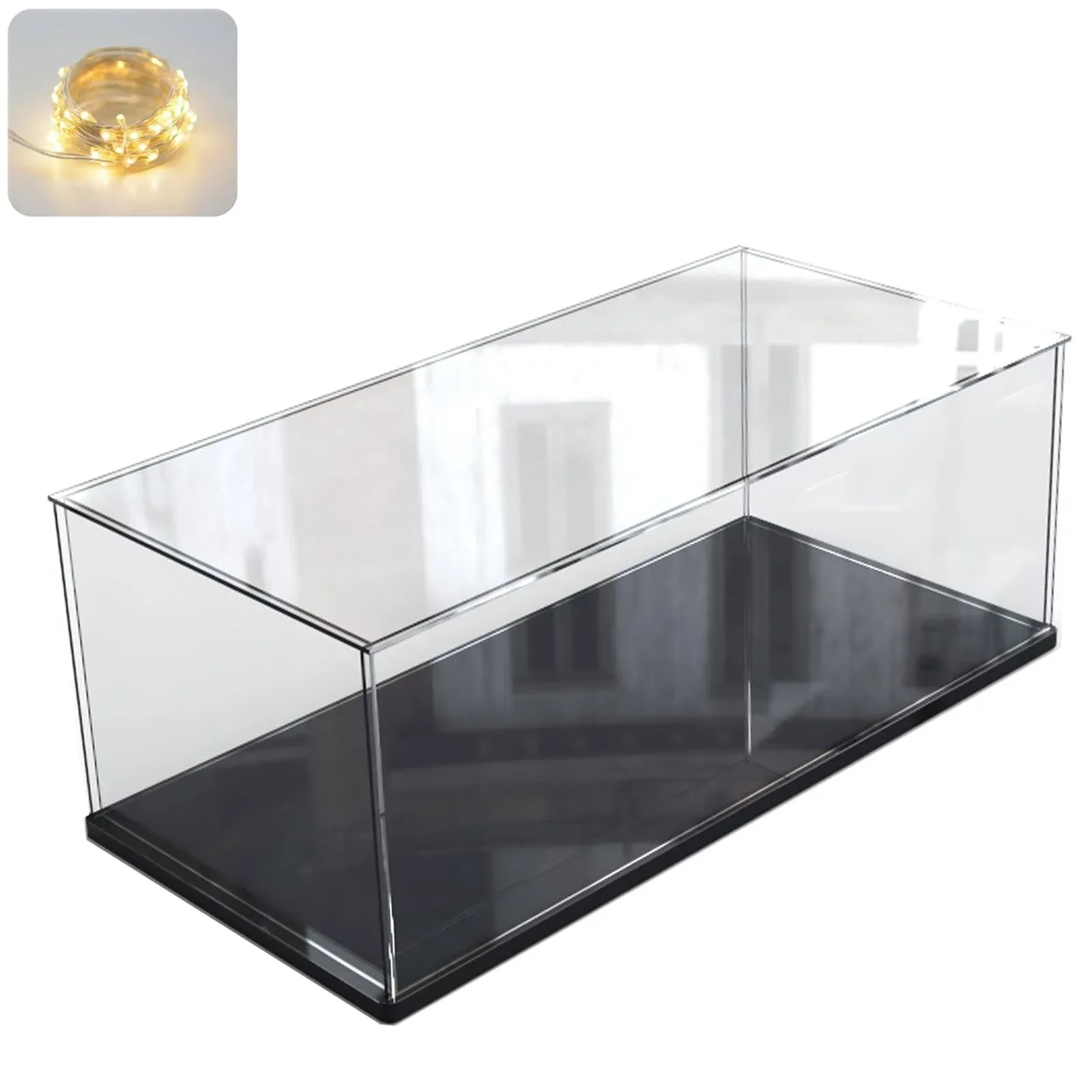 Thickened Clear Acrylic Display Case with Wood-plastic Base for Lego Toys ...