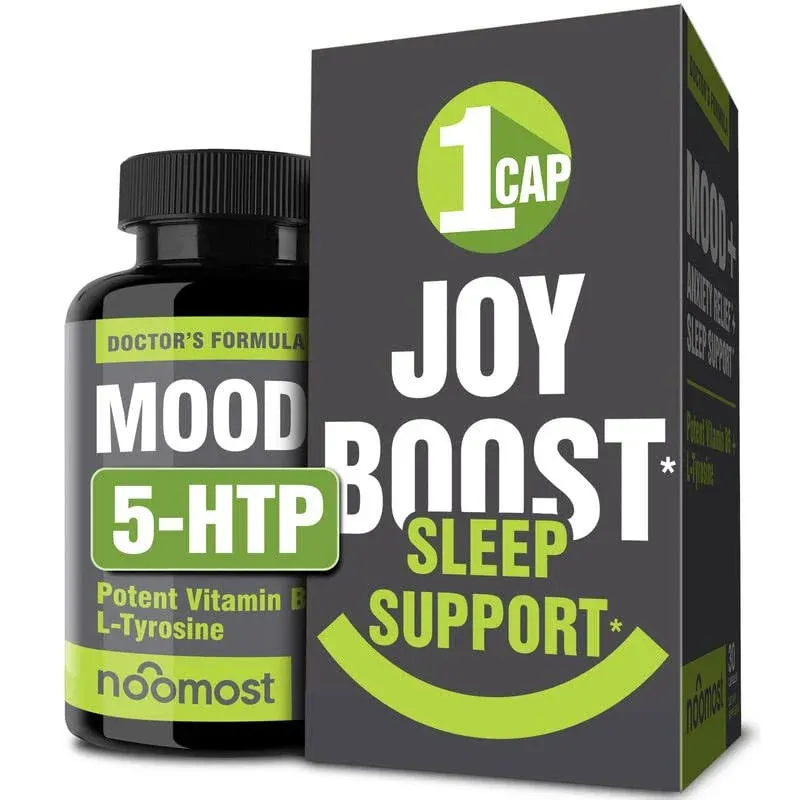 Mood Support Supplement for Mood Boost, Calm Mind & Body, Stress Response, Energy Supplement – Herbal Adaptogens: Ashwagandha, L Tyrosine, 5 HTP, Passion Flower, 30 Counts