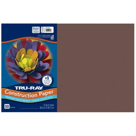 Tru-Ray® Construction Paper, 50% Recycled, 12" x 18", Orange, Pack Of 50