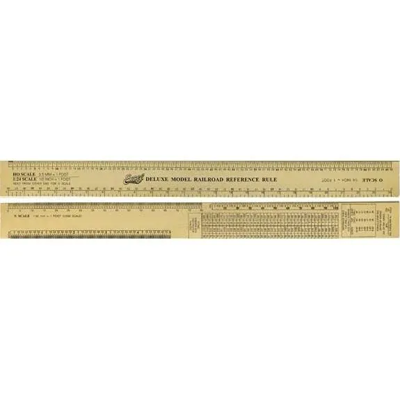 Excel Hobby 55778 All Scale Deluxe Model Railroad Reference Ruler -- 12-1/2" Gold Anodized Aluminum - Alpine Railworks