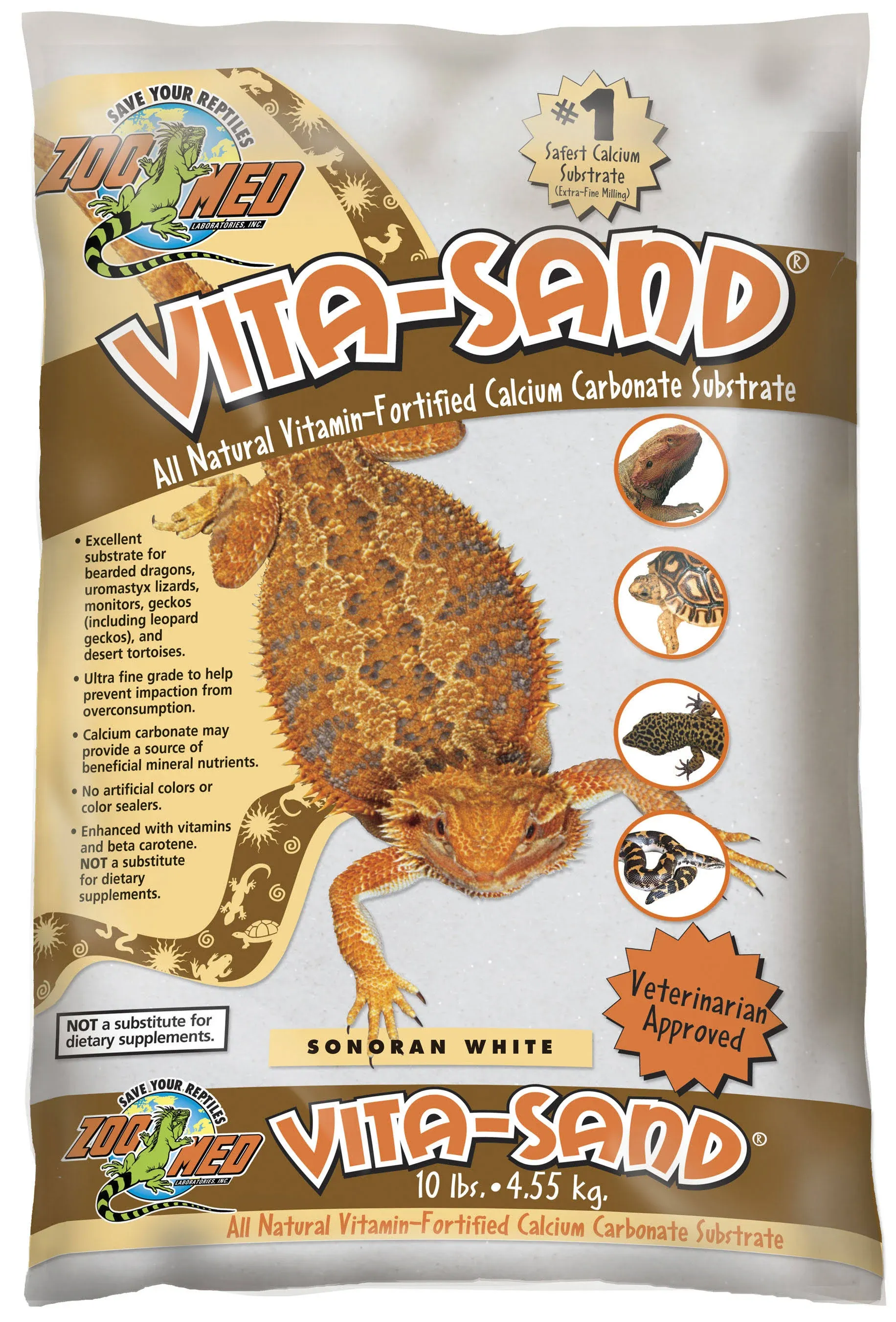 Zoo Med Vita Sand, 10 Pounds, Orange