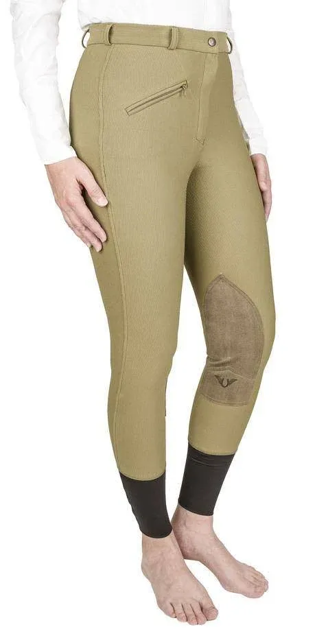 TuffRider Ladies Ribb Knee Patch Breeches 24 Regular / Sage