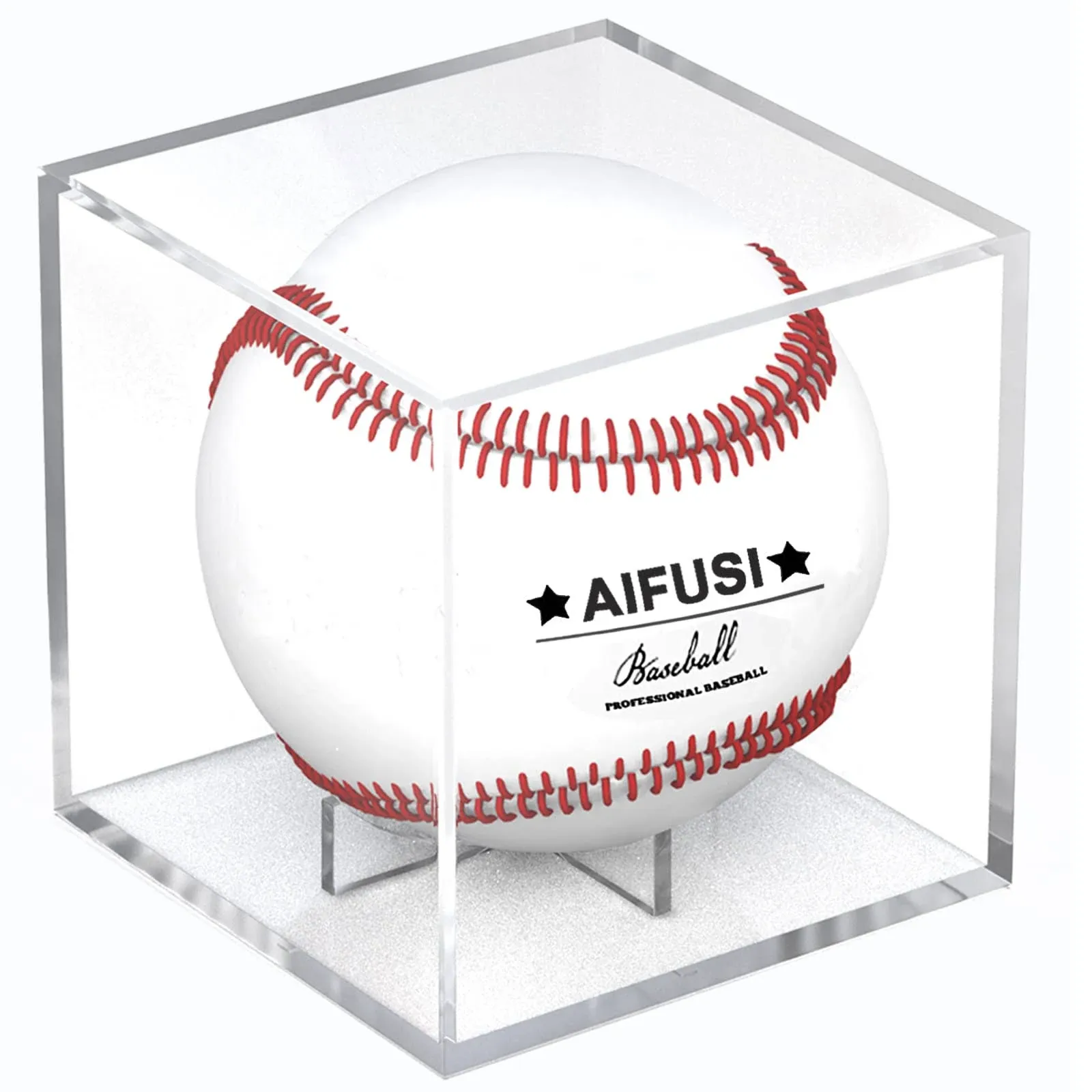 AIFUSI Baseball Display Case, UV Protected Acrylic Cube Baseball Holder Square ...