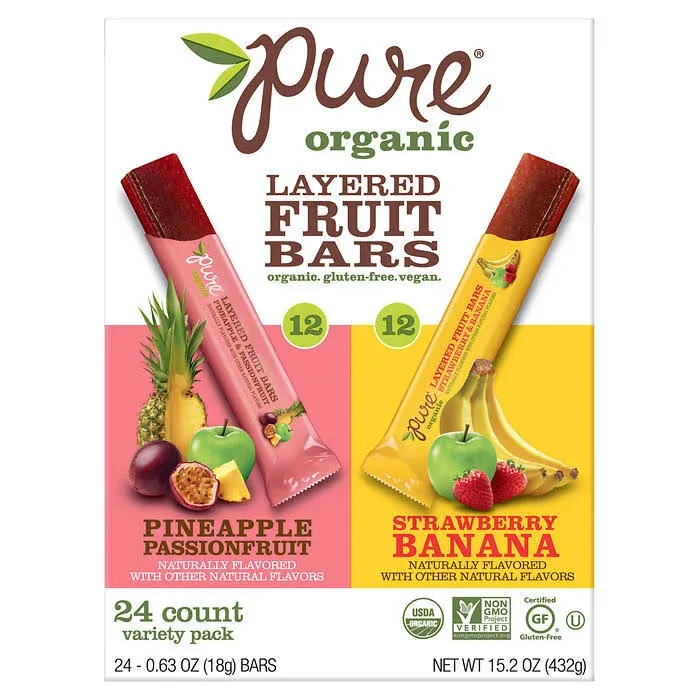 Pure Organic Layered Fruit Bars Variety Pack