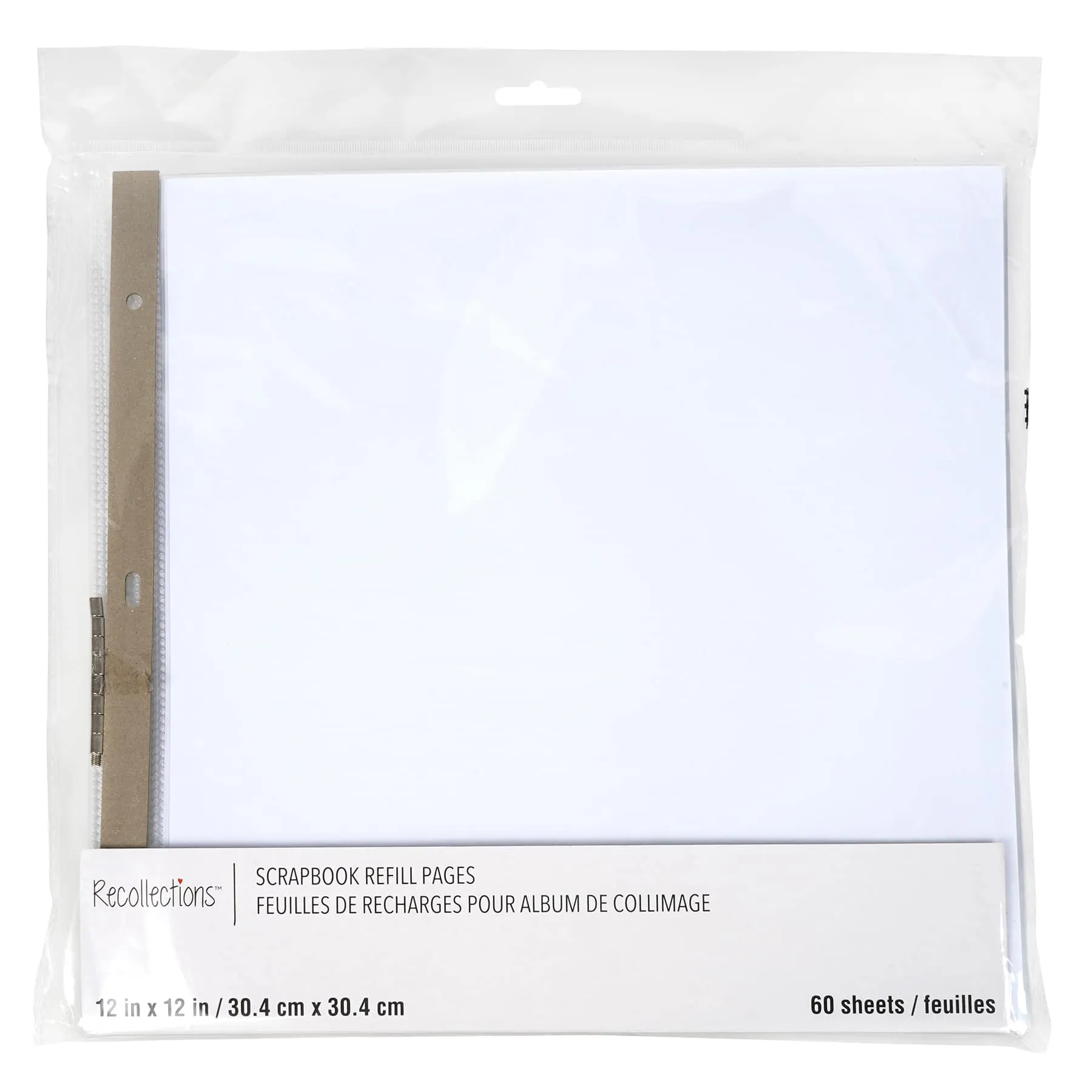 Recollections 12" x 12" White Scrapbook Refill Pages - 60 ct