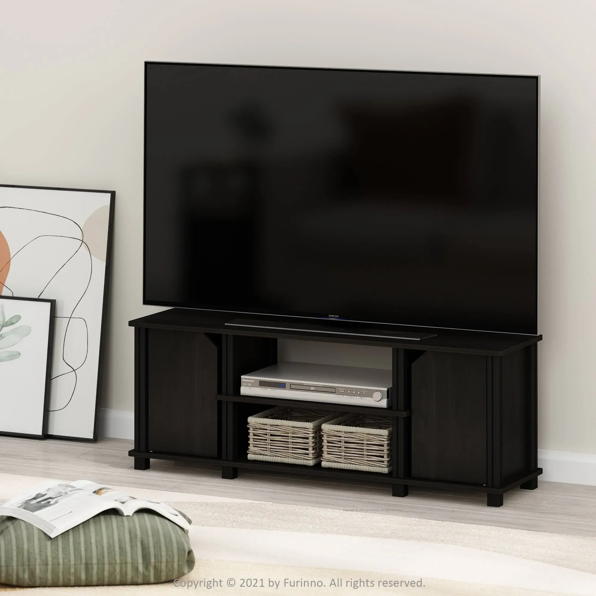 Furinno Brahms TV Stand with Shelves and Storage