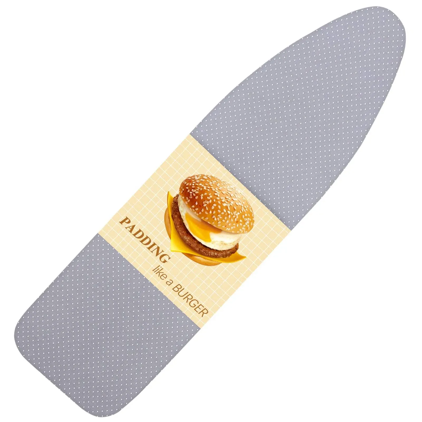 BNDX Ironing Board Cover Standard Size Reflective 4 Layers Thick Padding with 2" Elastic, Stain Resistant & Durable Scorch, 2 Buckle Type Click-to-Close for Smooth Iron/Easy Installation, White Dot