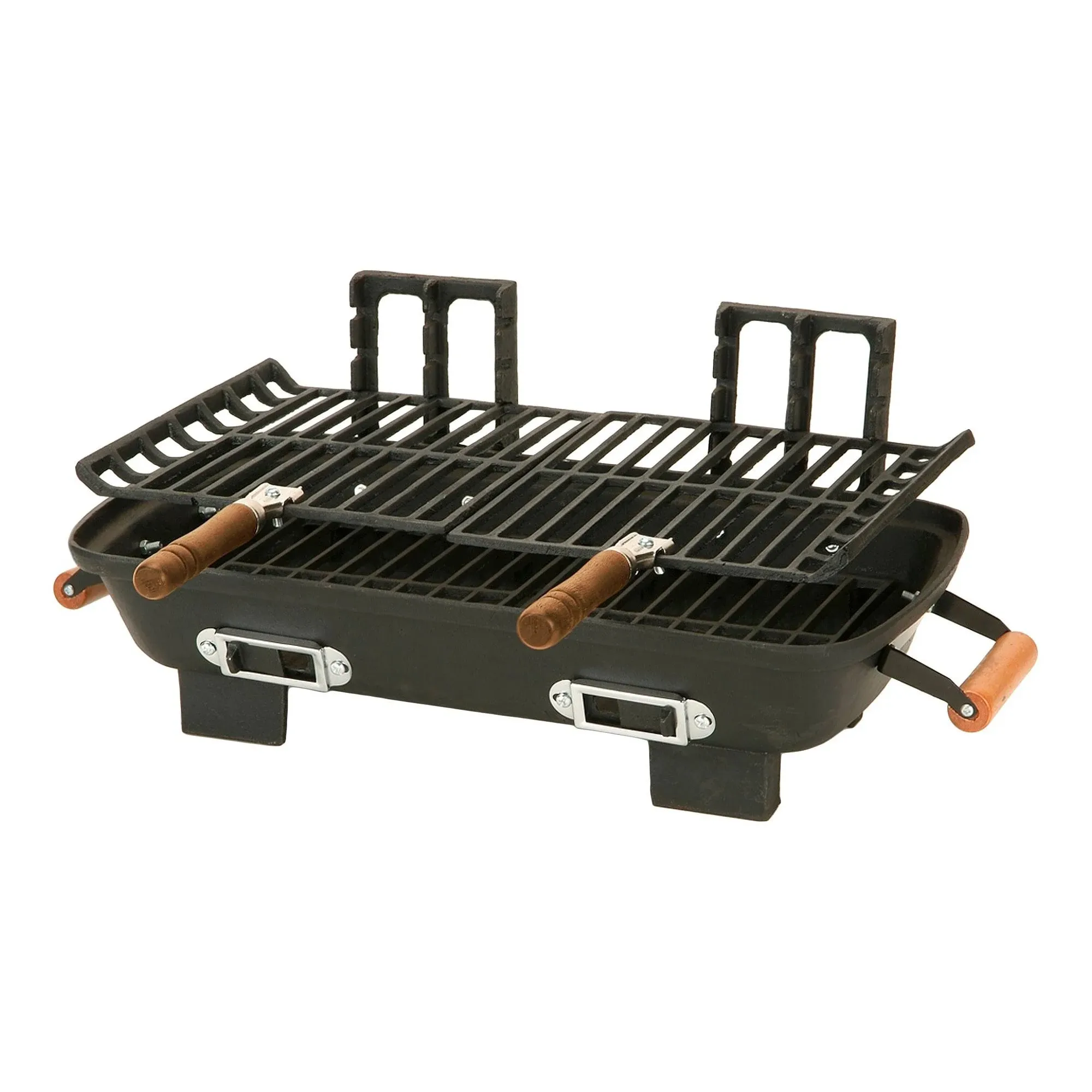 Home 10" X 18" Cast Iron Charcoal Grill Black Metal