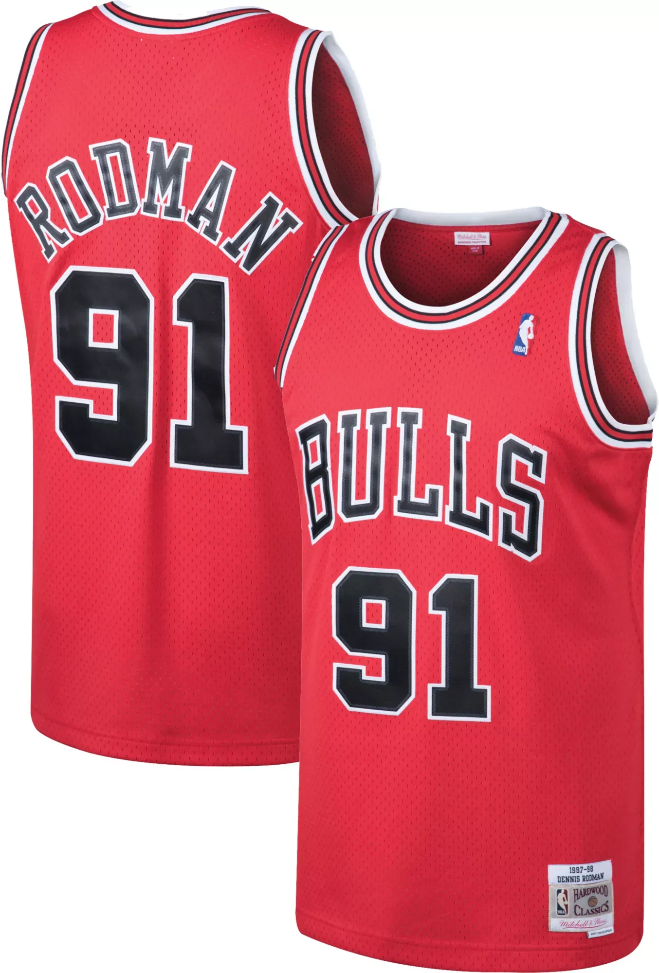 Mitchell & Ness Swingman Chicago Bulls Road 1997-98 Dennis Rodman Jersey, Red