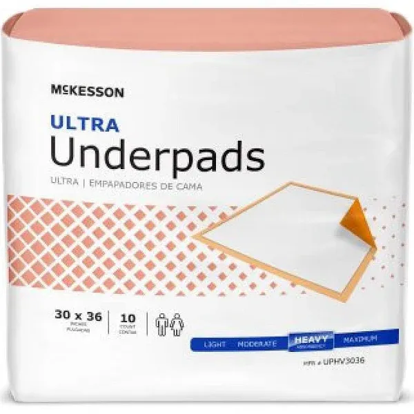 McKesson Ultra Heavy Absorbency Underpad, 30 x 36 inch - Bag/10