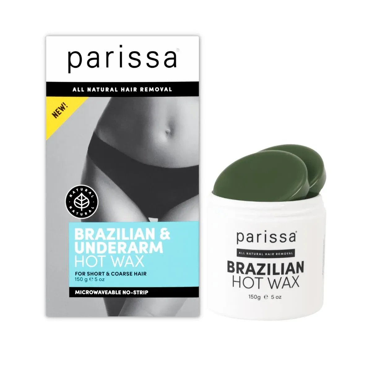 Parissa Brazilian Hot Wax Kit No-Strips needed and 5 Ounce (Pack of 1), Blue 