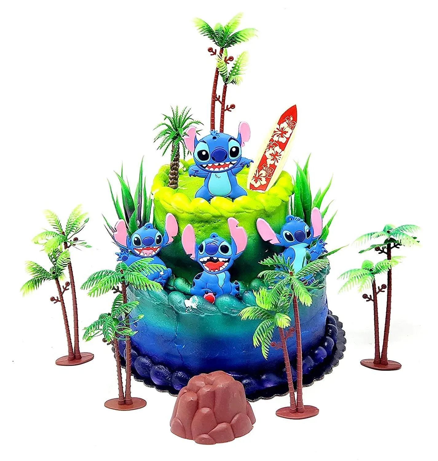 Lilo and Stitch Birthday Cake Topper Set Featuring Stitch Figures  ~BRAND NEW~