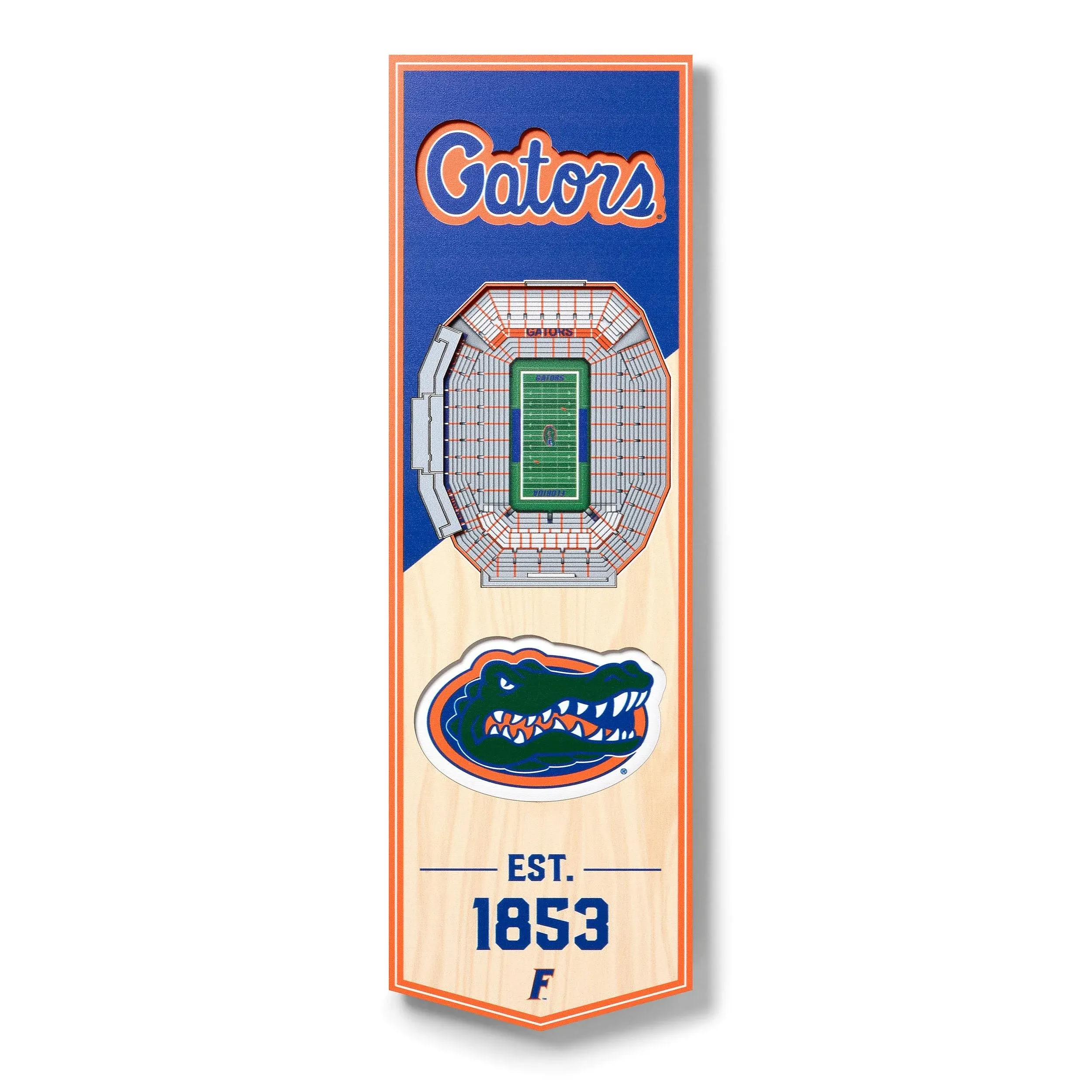 YouTheFan NCAA Florida Gators 3D Stadium 6x19 Banner - Ben Hill Griffin Stadium