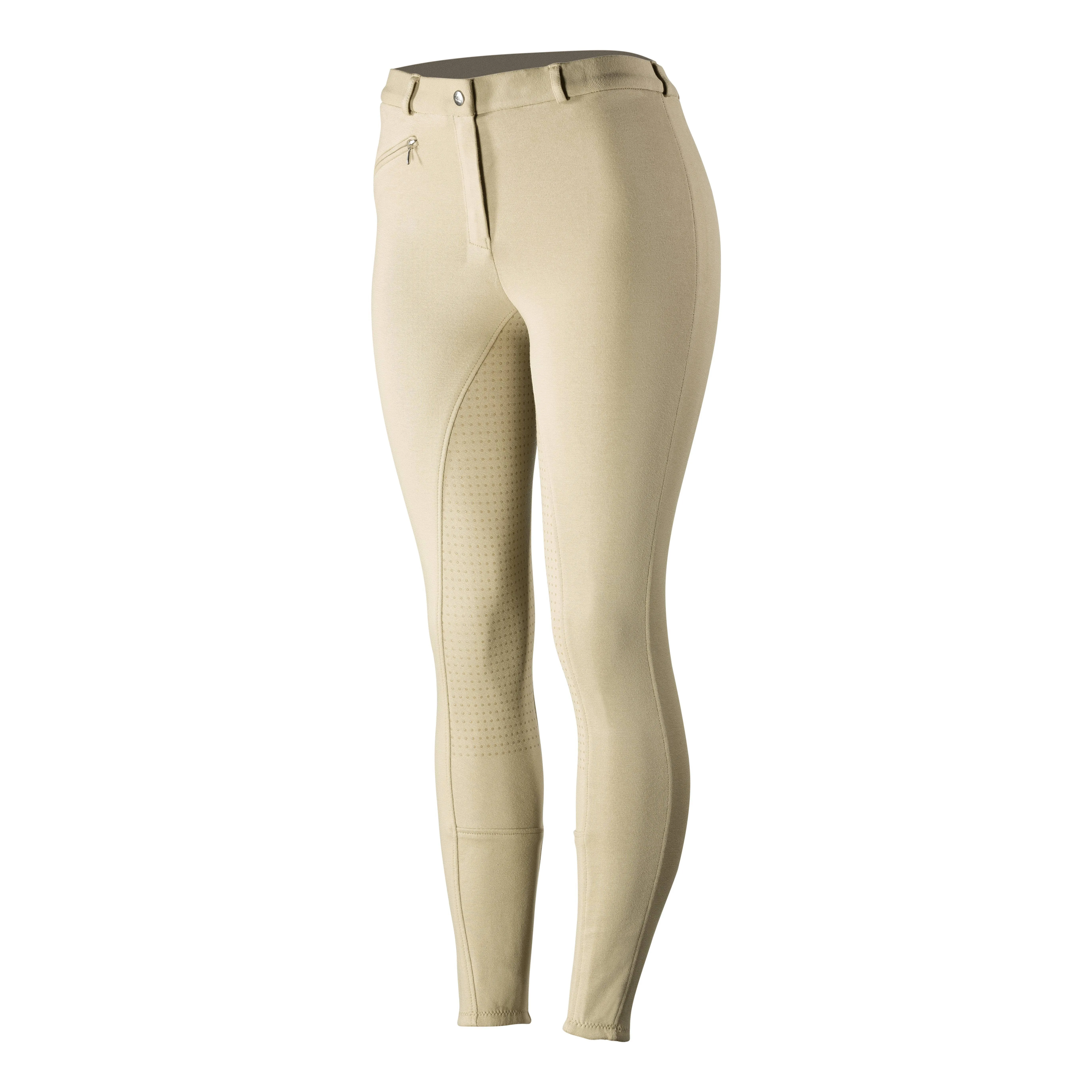 HORZE Active Women's Horse Riding Silicone Grip Full Seat Breeches | Midrise Waist with Front Pocket