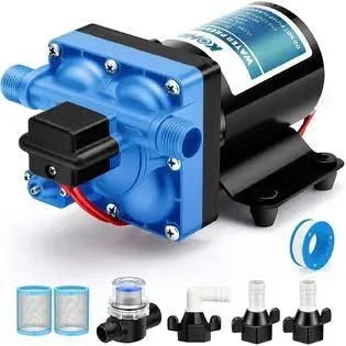 Water Pressure Pump 12V Flow 3.5GPM/13.2LPM Pressure 55PSI Camper RV Missing Leg